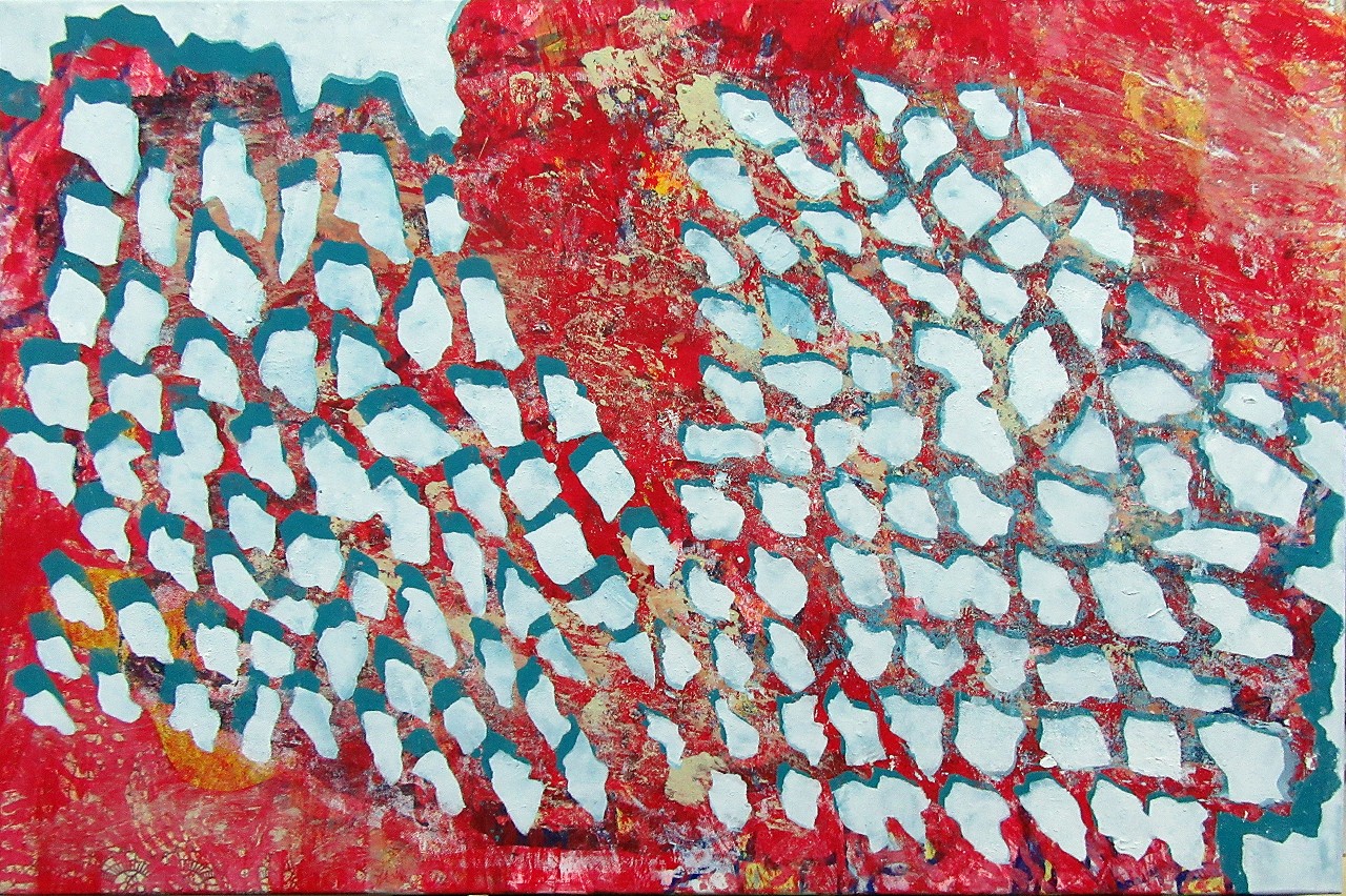 Monotypie auf Leinwand 120 x 80 cm